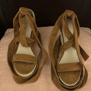 Forever 21 Tan Suede Espadrille Sandals